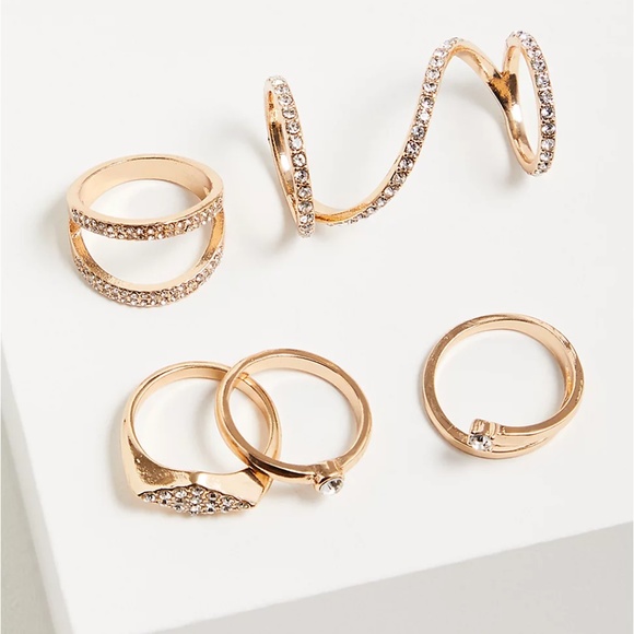 torrid Jewelry - Torrid Pave Spiral Ring Set of 5 Gold Tone Rings Size 10